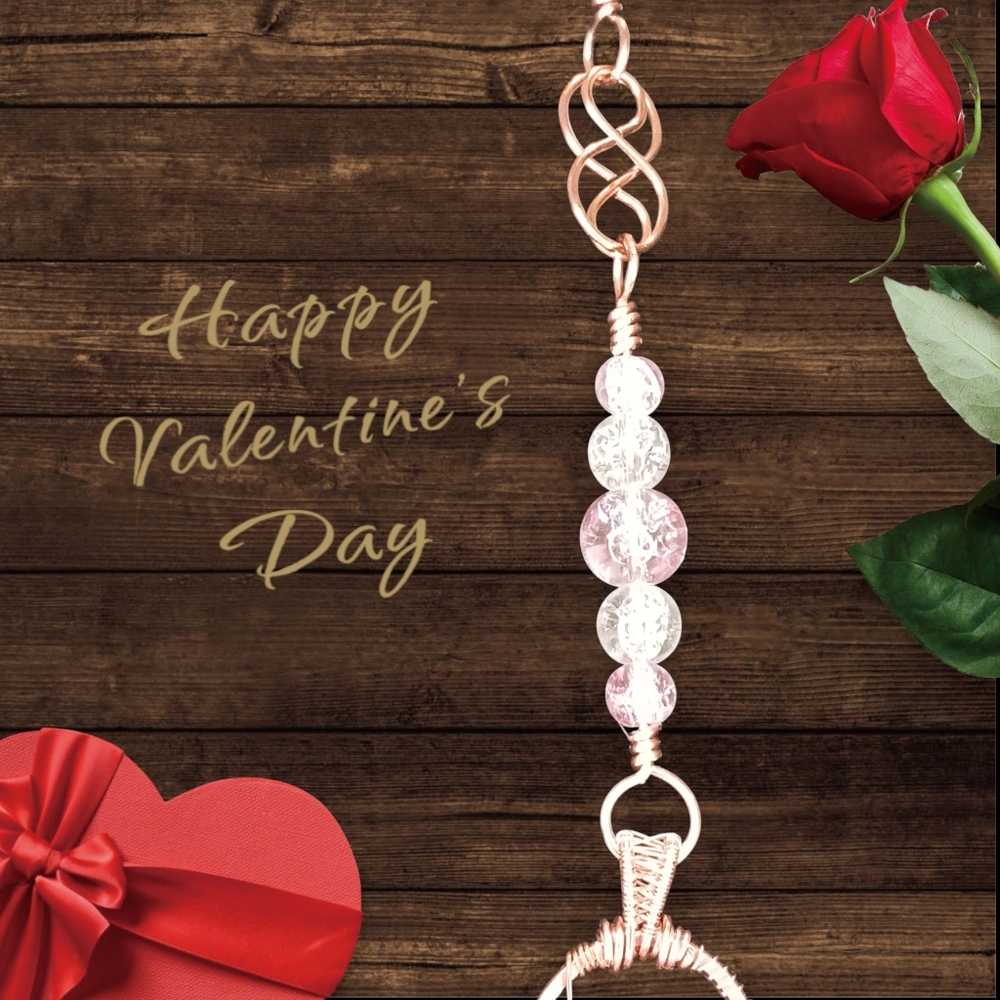 Artisan Heart Suncatcher with Glass and Crystal Beads - Picture 4 of 5